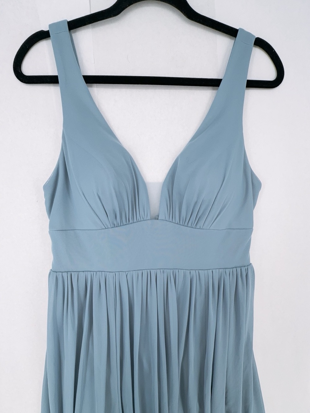 Azazie Chiffon Bridesmaid Dress Blue Gray Size A10 (US 10) M/L NWT - Picture 3 of 9